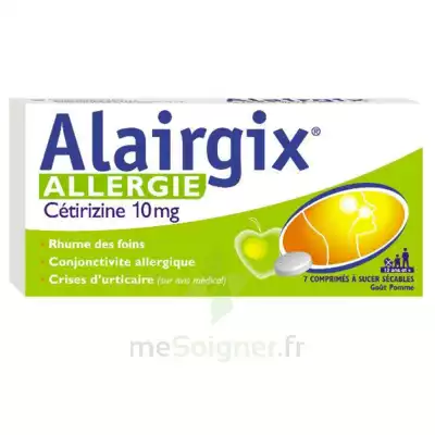 Alairgix Allergie Cetirizine 10 Mg Comprimés à Sucer Séc Plq/7 à Blere